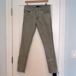 Uniqlo distressed olive jeans
